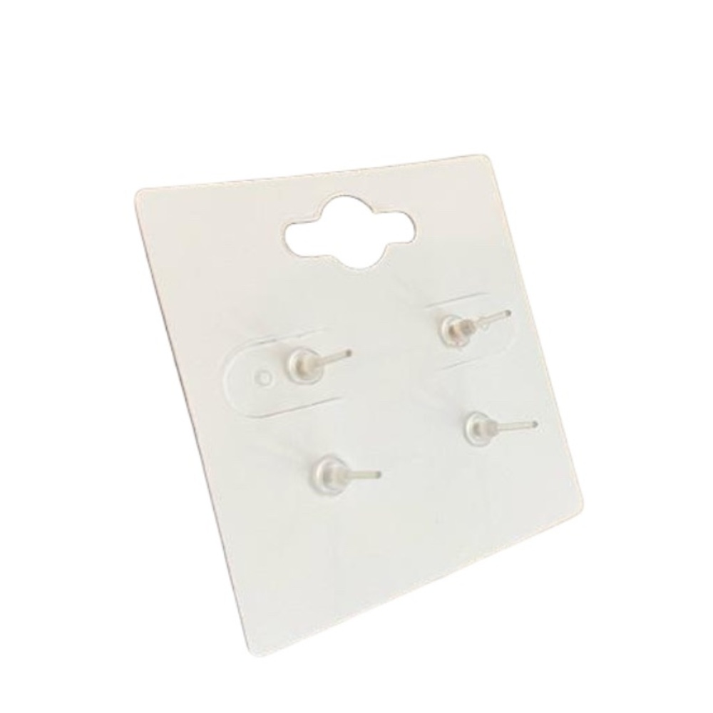 2 Pack Stud Earrings. Acrylic Backing. White & Gold Set - Picture 2 of 4